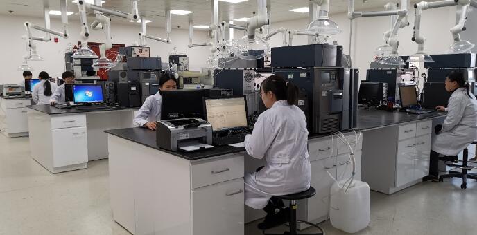 图片：实验室工作人员正在紧张工作