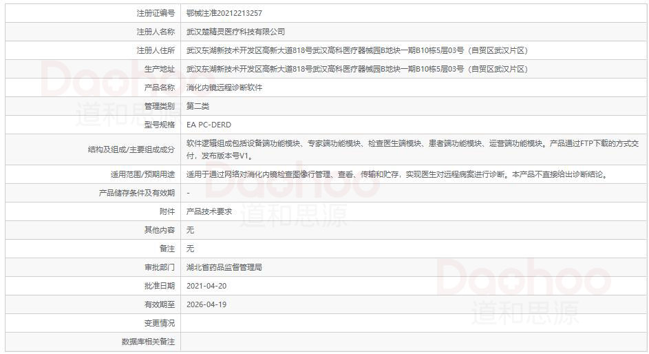 消化内镜远程诊断软件注册数据截图